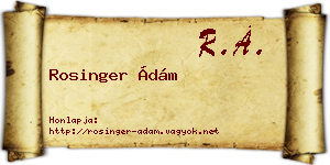 Rosinger Ádám névjegykártya